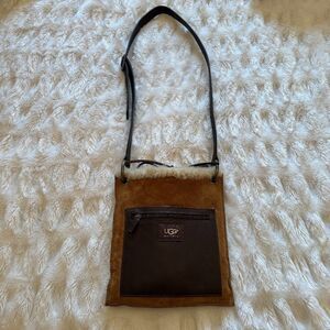 UGG Suede and Leather Crossbody Bag